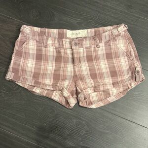 Garage - Plaid Women's Shorts in Pink and Brown